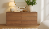 Hudson 6 Drawer Dresser Natural by Moe's Home at Eve Furniture