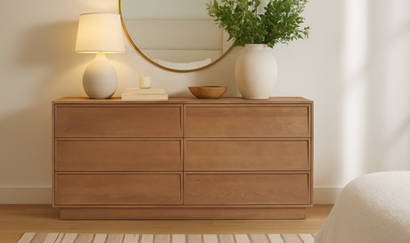 Hudson 6 Drawer Dresser Natural by Moe's Home at Eve Furniture