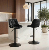 Hudson Black Faux Leather Barstools