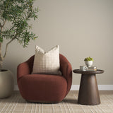 Hudson Burgundy Fabric Upholstered Chair by Mercana at Eve Furniture