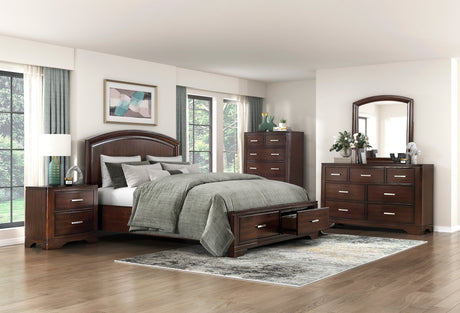 Hudson Cherry California King Platform Bed with Footboard Storage by Homelegance at Eve Furniture