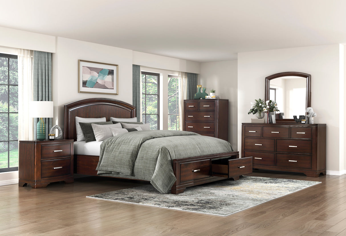 Hudson Cherry Full Storage Platform Bed by Homelegance at Eve Furniture