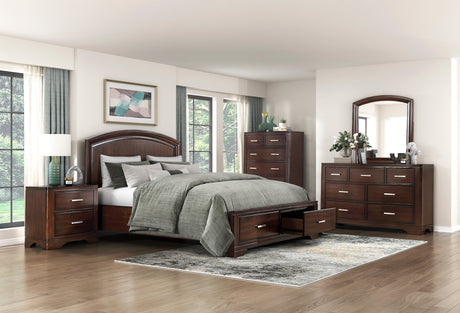 Hudson Cherry Full Storage Platform Bed by Homelegance at Eve Furniture
