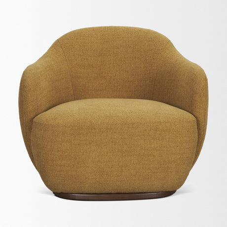 Hudson Mustard Fabric Upholstered Swivel Chair by Mercana at Eve Furniture