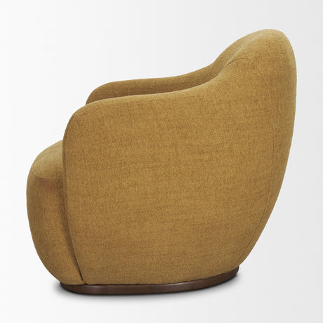 Hudson Mustard Fabric Upholstered Swivel Chair by Mercana at Eve Furniture