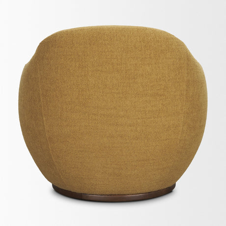 Hudson Mustard Fabric Upholstered Swivel Chair by Mercana at Eve Furniture