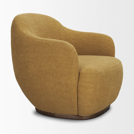 Hudson Mustard Fabric Upholstered Swivel Chair by Mercana at Eve Furniture