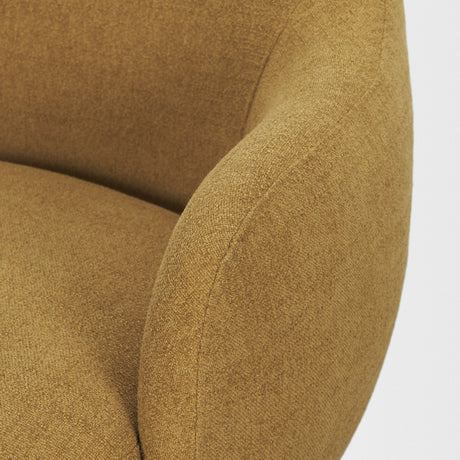 Hudson Mustard Fabric Upholstered Swivel Chair by Mercana at Eve Furniture