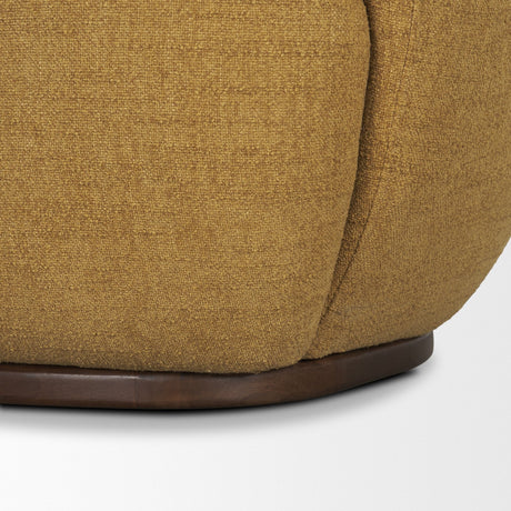 Hudson Mustard Fabric Upholstered Swivel Chair by Mercana at Eve Furniture