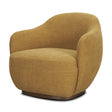 Hudson Mustard Fabric Upholstered Swivel Chair by Mercana at Eve Furniture