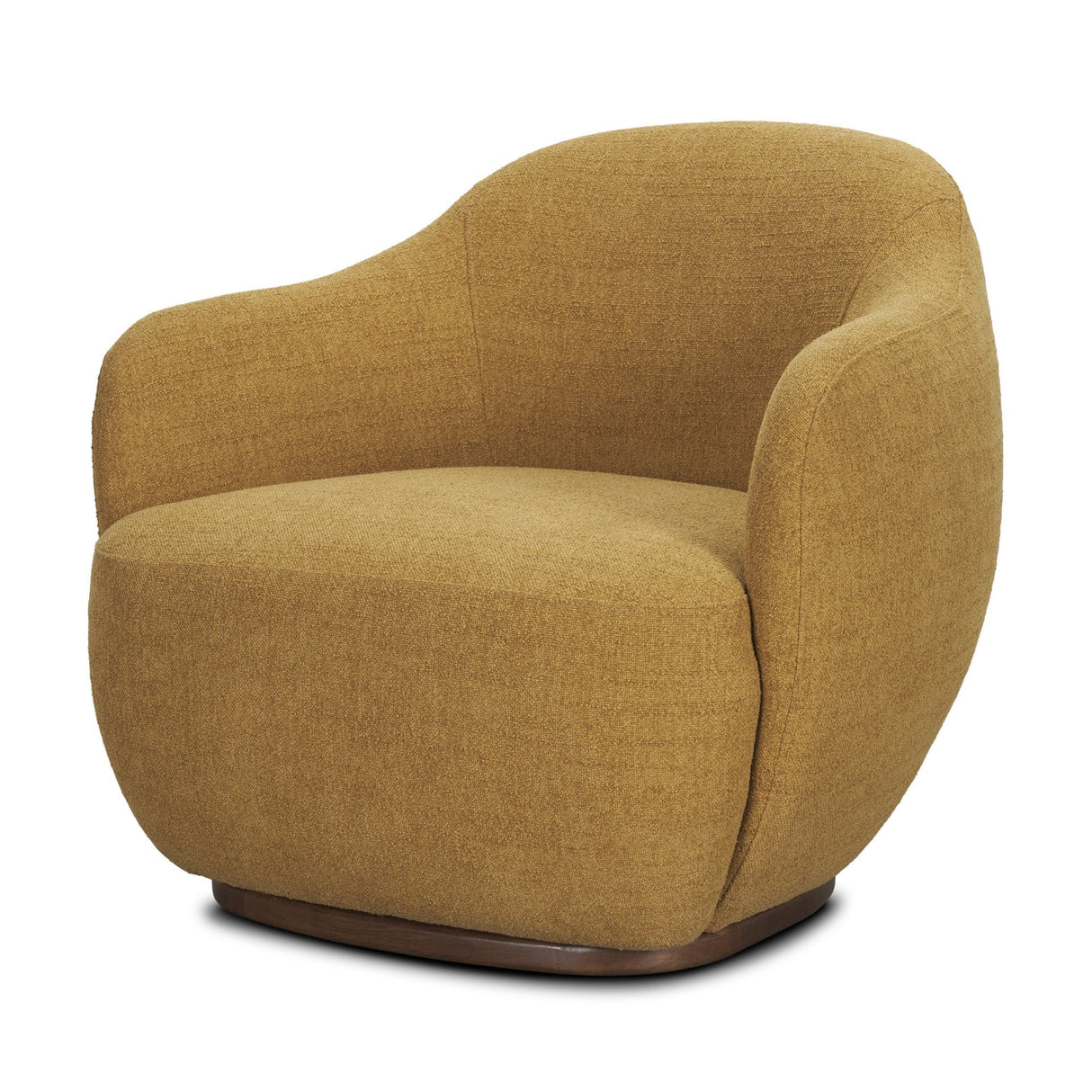 Hudson Mustard Fabric Upholstered Swivel Chair by Mercana at Eve Furniture