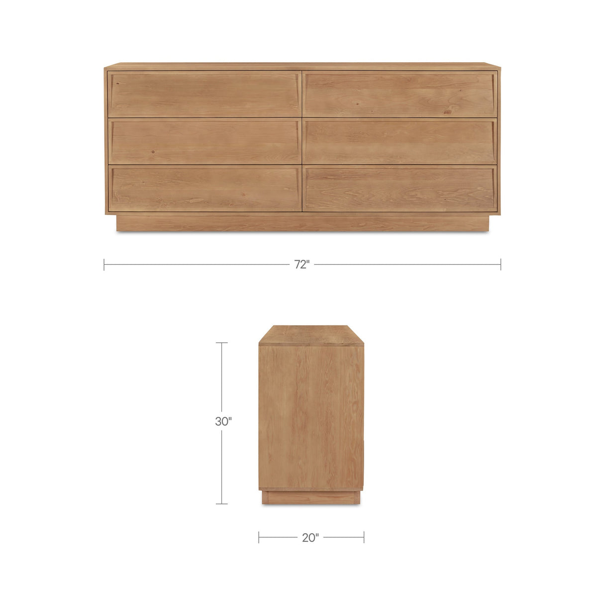 Hudson Natural 6 Drawer Dresser by Moe's Home at Eve Furniture