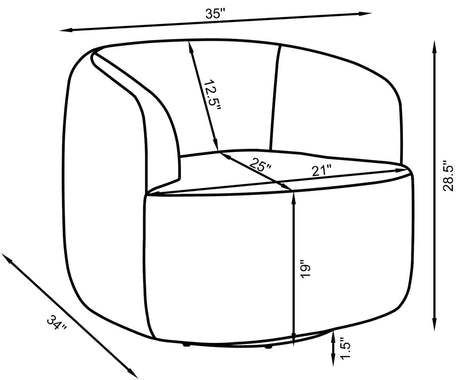 Hudson Natural Upholstered Swivel Chair by Coaster at Eve Furniture
