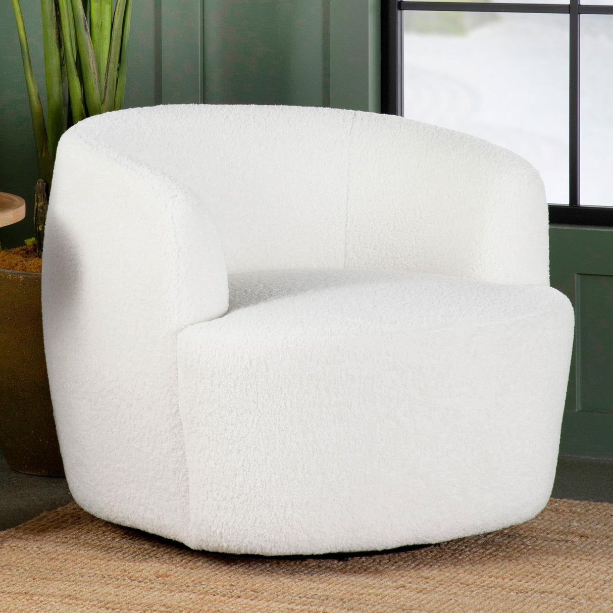 Hudson Natural Upholstered Swivel Chair by Coaster at Eve Furniture