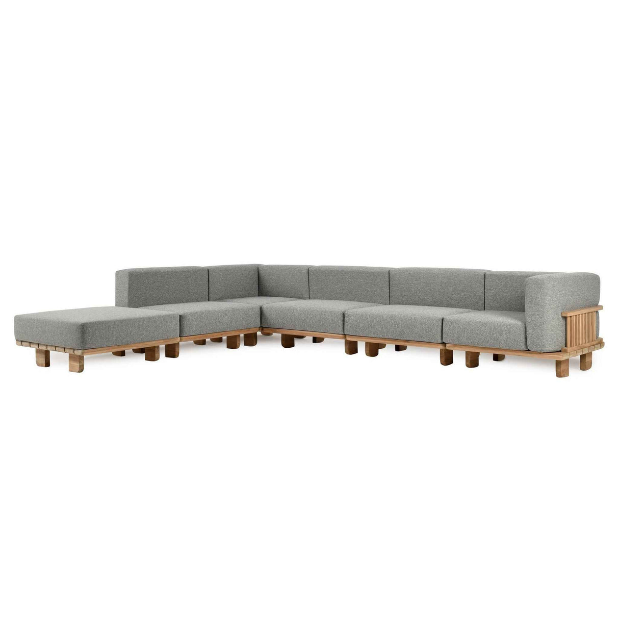 Hudson Natural/Gray Outdoor 6 Piece Sectional by Classic Home at Eve Furniture