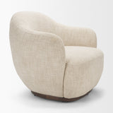 Hudson Oatmeal Fabric Upholstered Swivel Chair by Mercana at Eve Furniture