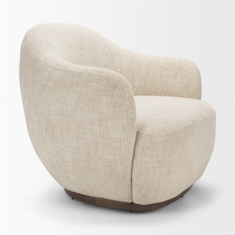 Hudson Oatmeal Fabric Upholstered Swivel Chair by Mercana at Eve Furniture