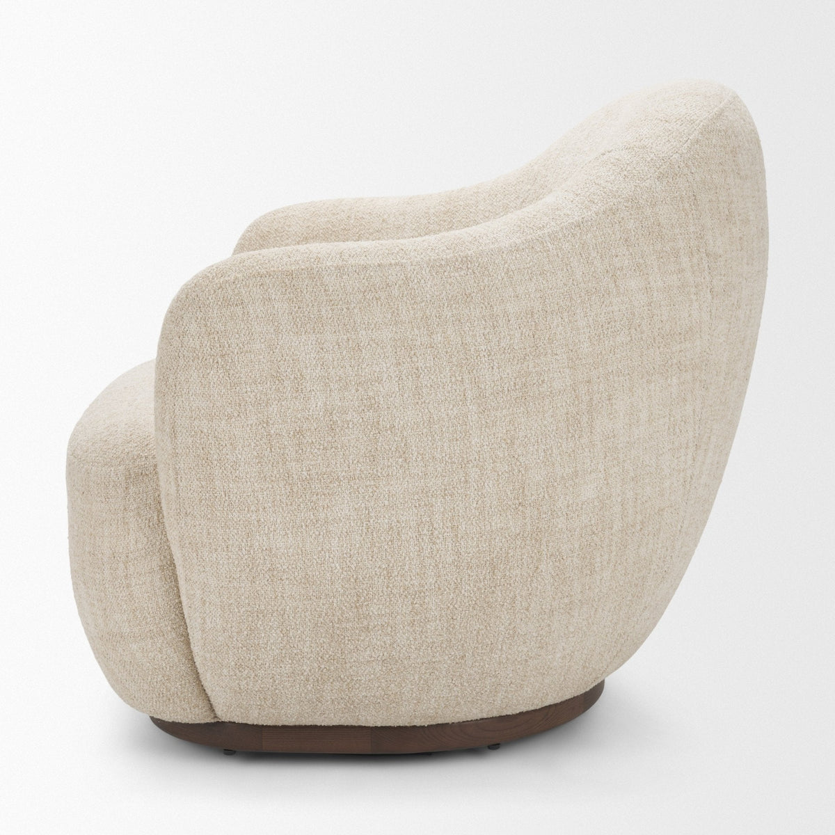 Hudson Oatmeal Fabric Upholstered Swivel Chair by Mercana at Eve Furniture