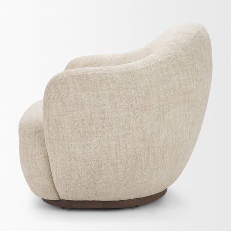 Hudson Oatmeal Fabric Upholstered Swivel Chair by Mercana at Eve Furniture