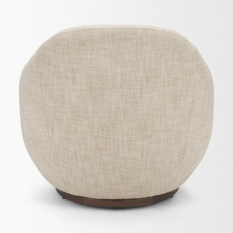 Hudson Oatmeal Fabric Upholstered Swivel Chair by Mercana at Eve Furniture