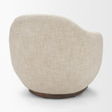Hudson Oatmeal Fabric Upholstered Swivel Chair by Mercana at Eve Furniture