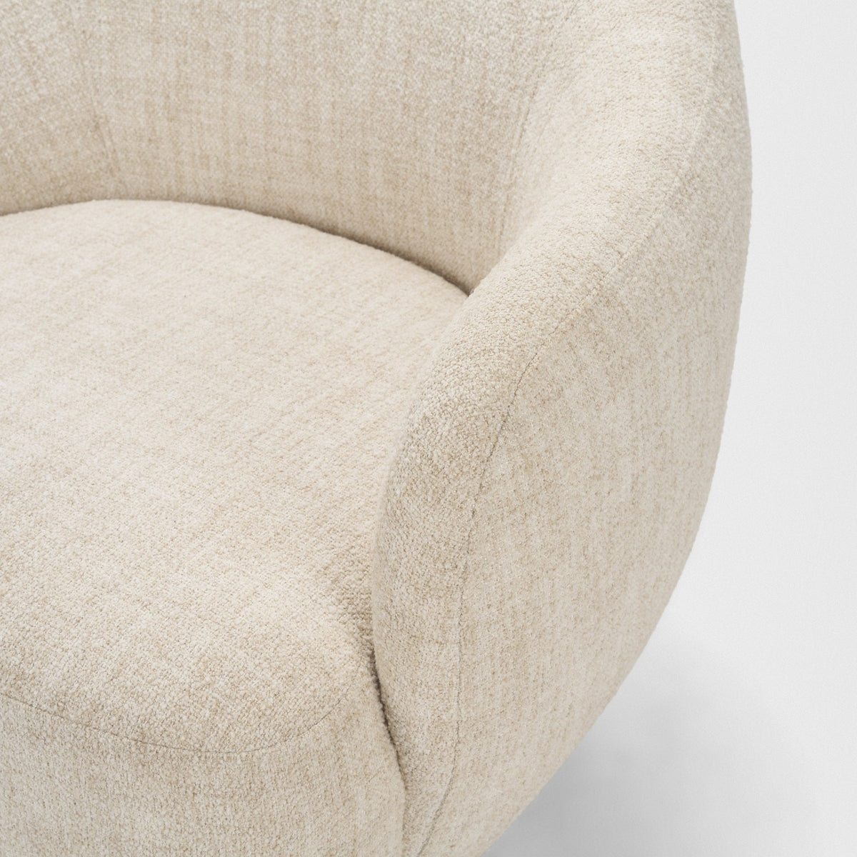 Hudson Oatmeal Fabric Upholstered Swivel Chair by Mercana at Eve Furniture