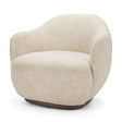 Hudson Oatmeal Fabric Upholstered Swivel Chair by Mercana at Eve Furniture