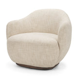 Hudson Oatmeal Fabric Upholstered Swivel Chair by Mercana at Eve Furniture