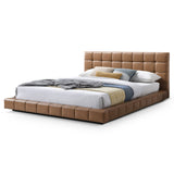 Hudson Tan Vegan Leather Upholstered King Platform Bed by Ashcroft Furniture at Eve Furniture