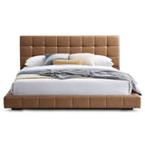 Hudson Tan Vegan Leather Upholstered King Platform Bed by Ashcroft Furniture at Eve Furniture