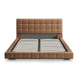 Hudson Tan Vegan Leather Upholstered Queen Platform Bed by Ashcroft Furniture at Eve Furniture