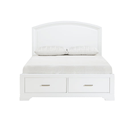 Hudson White California King Platform Bed with Footboard Storage by Homelegance at Eve Furniture