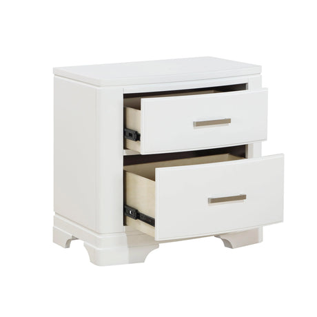Hudson White Nightstand by Homelegance at Eve Furniture