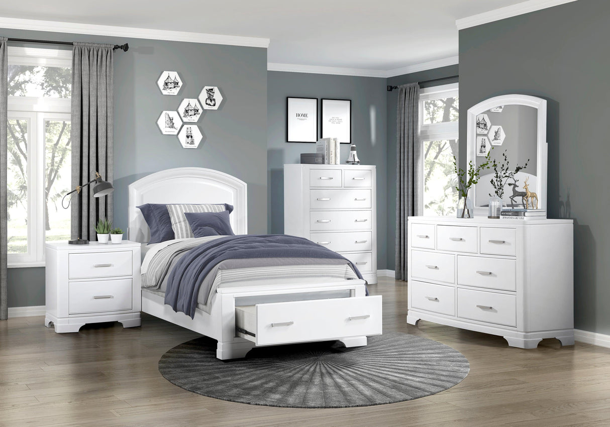 Hudson White Nightstand by Homelegance at Eve Furniture