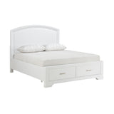 Hudson White Queen Storage Platform Bed by Homelegance at Eve Furniture