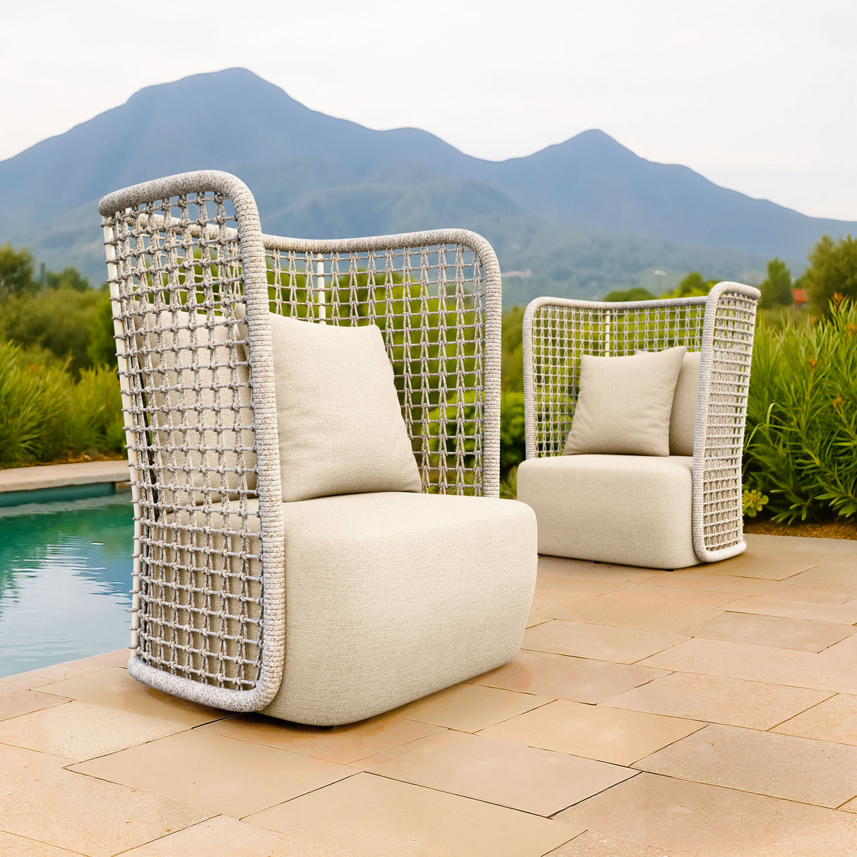Hudu Beige Outdoor Accent Chair by Zuomod at Eve Furniture