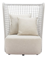 Hudu Beige Outdoor Accent Chair by Zuomod at Eve Furniture