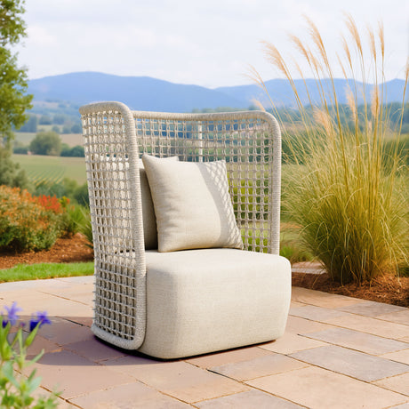 Hudu Beige Outdoor Accent Chair by Zuomod at Eve Furniture