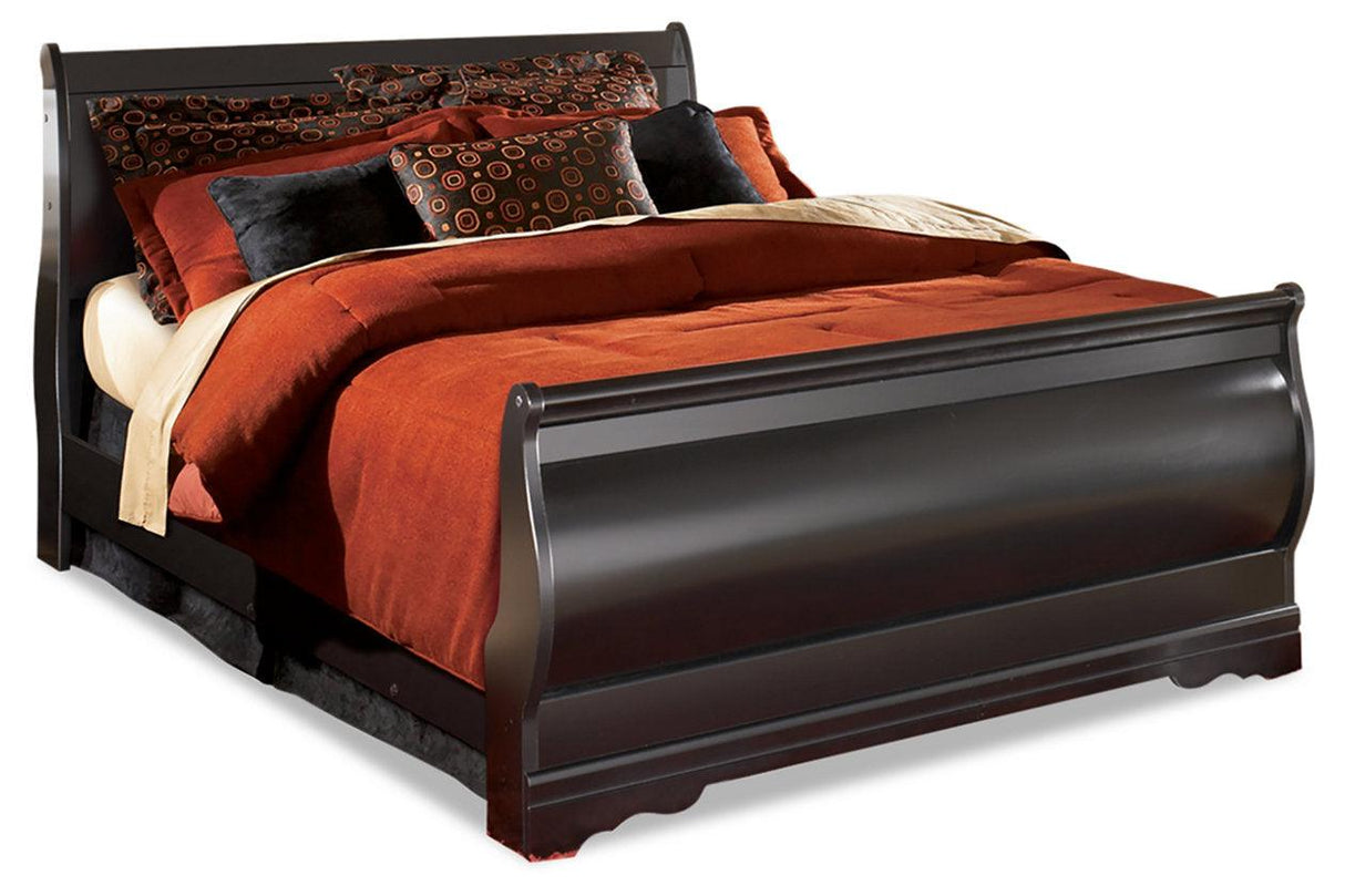 Huey Vineyard Black Queen Sleigh Bed by Ashley at Eve Furniture