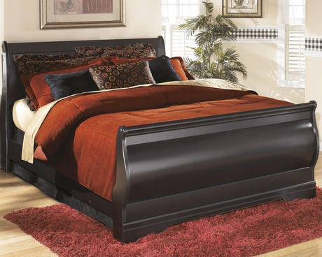 Huey Vineyard Black Sleigh Bedroom Set by Ashley at Eve Furniture