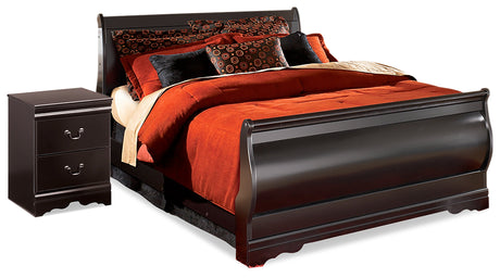 Huey Vineyard Black Sleigh Bedroom Set by Ashley at Eve Furniture