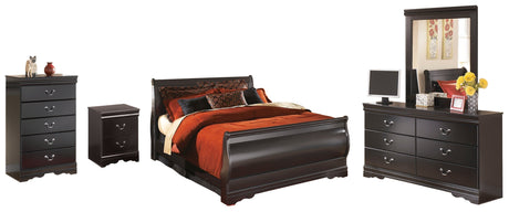 Huey Vineyard Black Sleigh Bedroom Set by Ashley at Eve Furniture