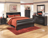 Huey Vineyard Black Sleigh Bedroom Set by Ashley at Eve Furniture