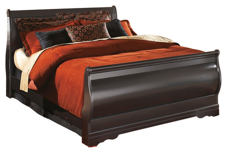 Huey Vineyard Black Sleigh Bedroom Set by Ashley at Eve Furniture
