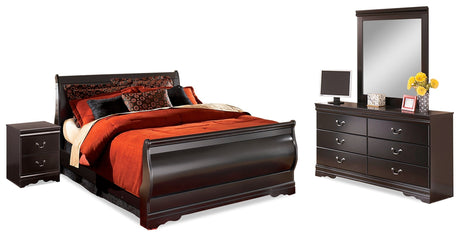 Huey Vineyard Black Sleigh Bedroom Set by Ashley at Eve Furniture