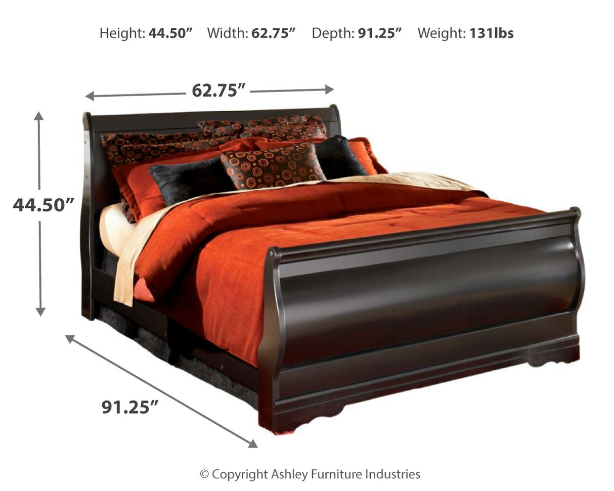 Huey Vineyard Black Sleigh Bedroom Set by Ashley at Eve Furniture
