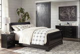 Huey Vineyard Black Sleigh Bedroom Set by Ashley at Eve Furniture