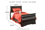 Huey Vineyard Black Twin Sleigh Bed by Ashley at Eve Furniture
