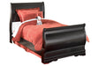 Huey Vineyard Black Twin Sleigh Bed by Ashley at Eve Furniture