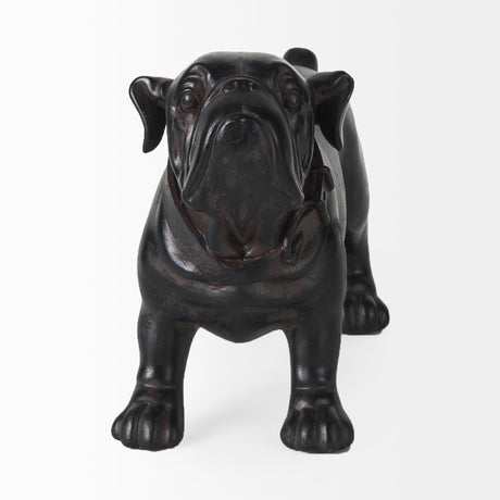 Hugo Black Resin Bulldog by Mercana at Eve Furniture
